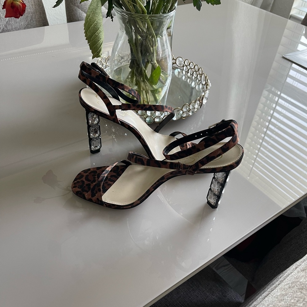 Leopard Print Strappy Heels